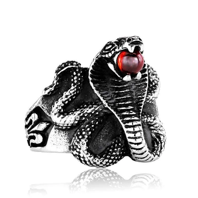 Herren Punk Cobra Perlenringe