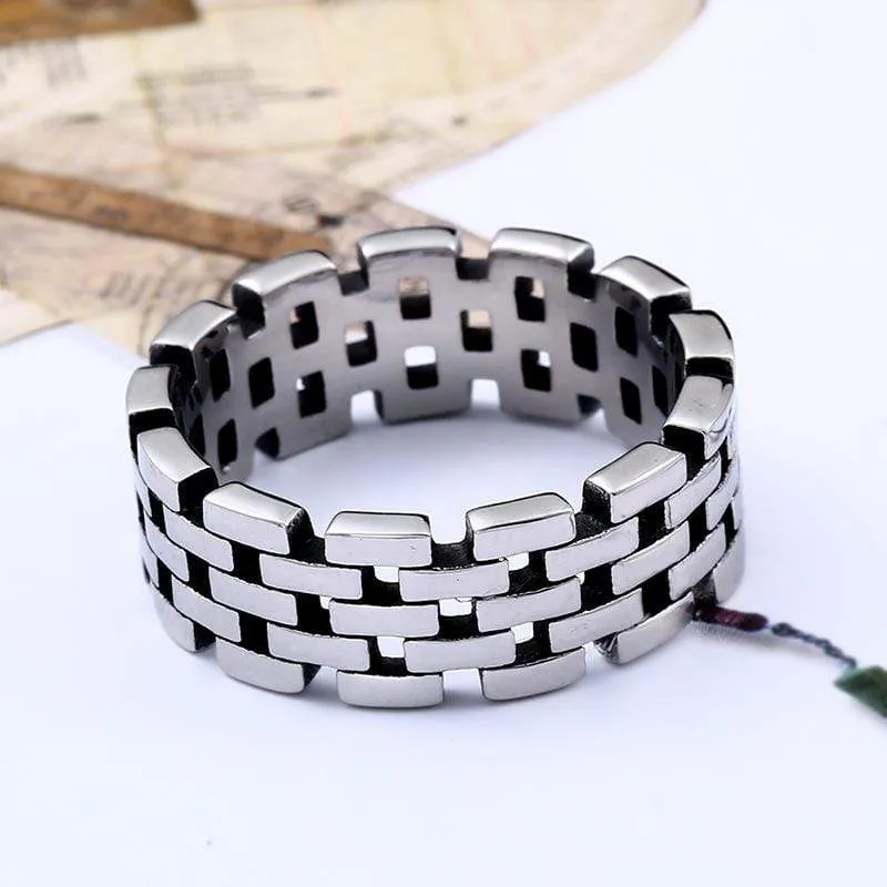 Herren Punk Pierced Chains Ringe