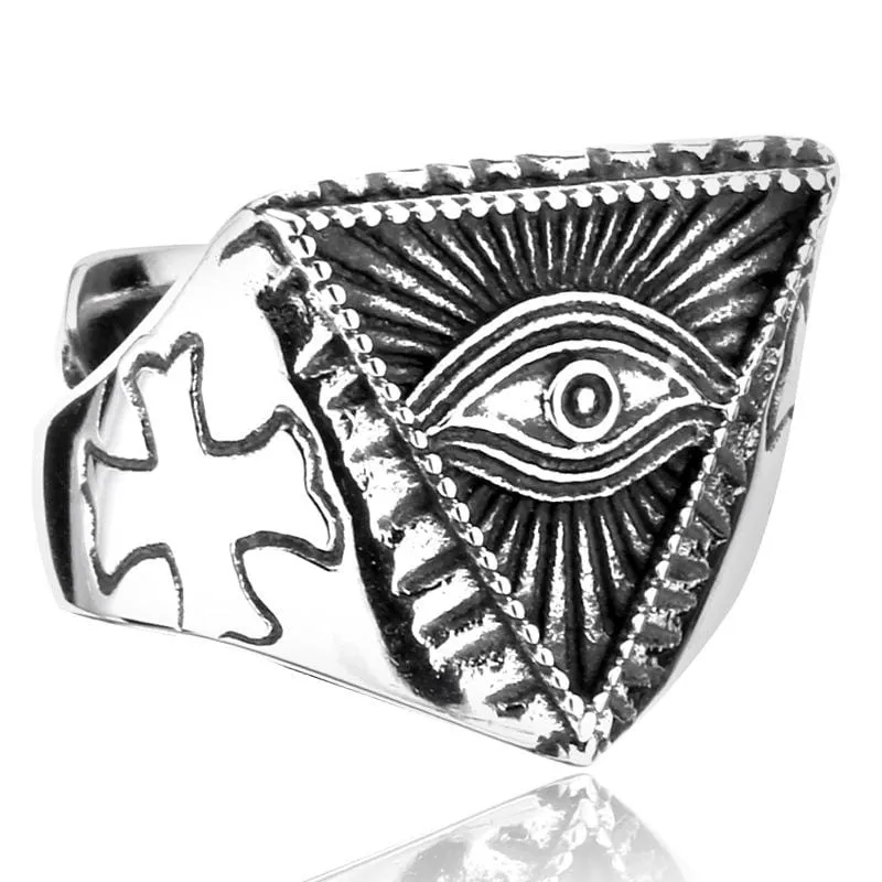 Herren Punk All Seeing Eye Ringe
