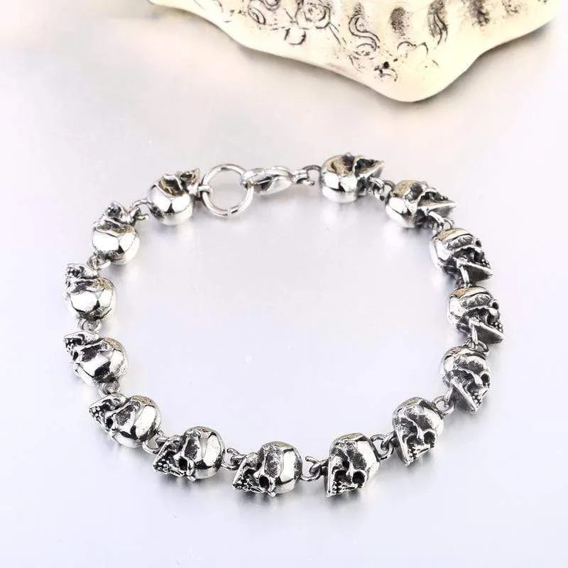 Herren Punk Multi-Skulls Armband
