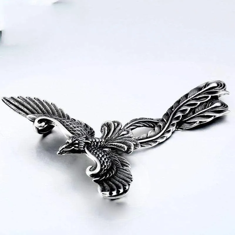 Herren Punk Nirvana Phoenix Feder Halsketten