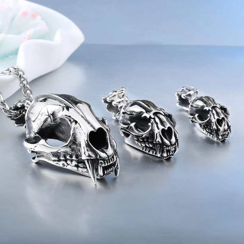 Herren Punk Ice Age Smilodon Halsketten