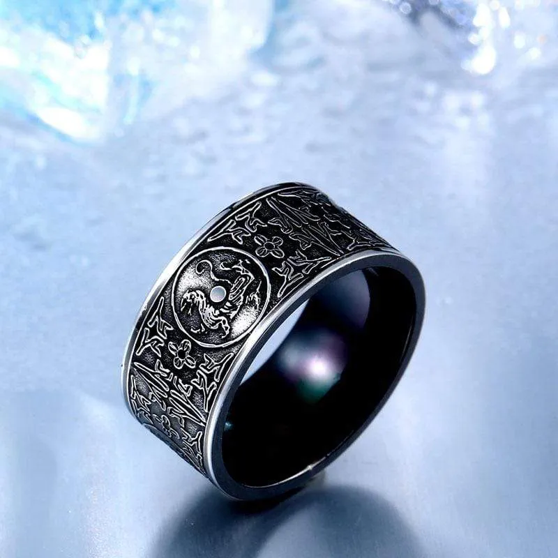 Herren Punk Four God Beast Ringe