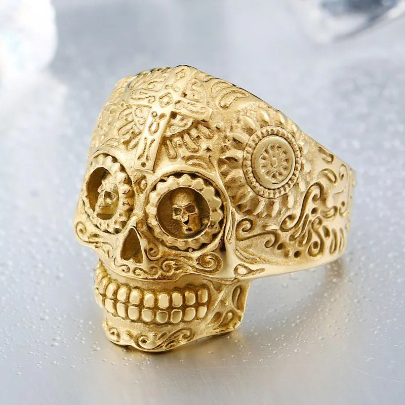 Herren Punk Cross Skull Augenringe