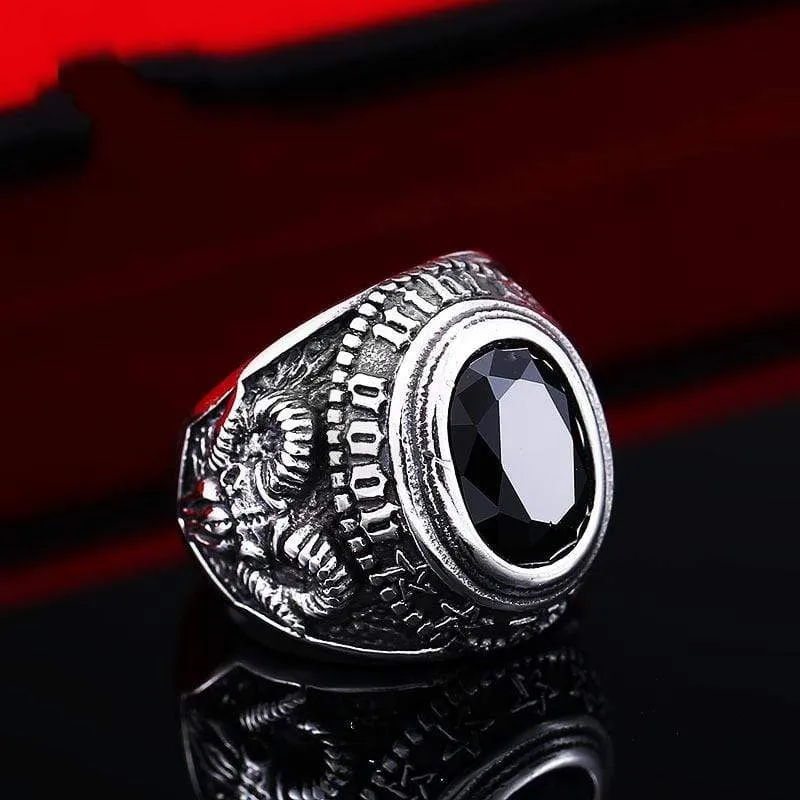 Herren Punk Strass Ziegenringe