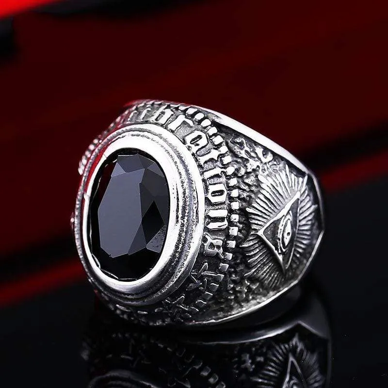 Herren Punk Strass Ziegenringe