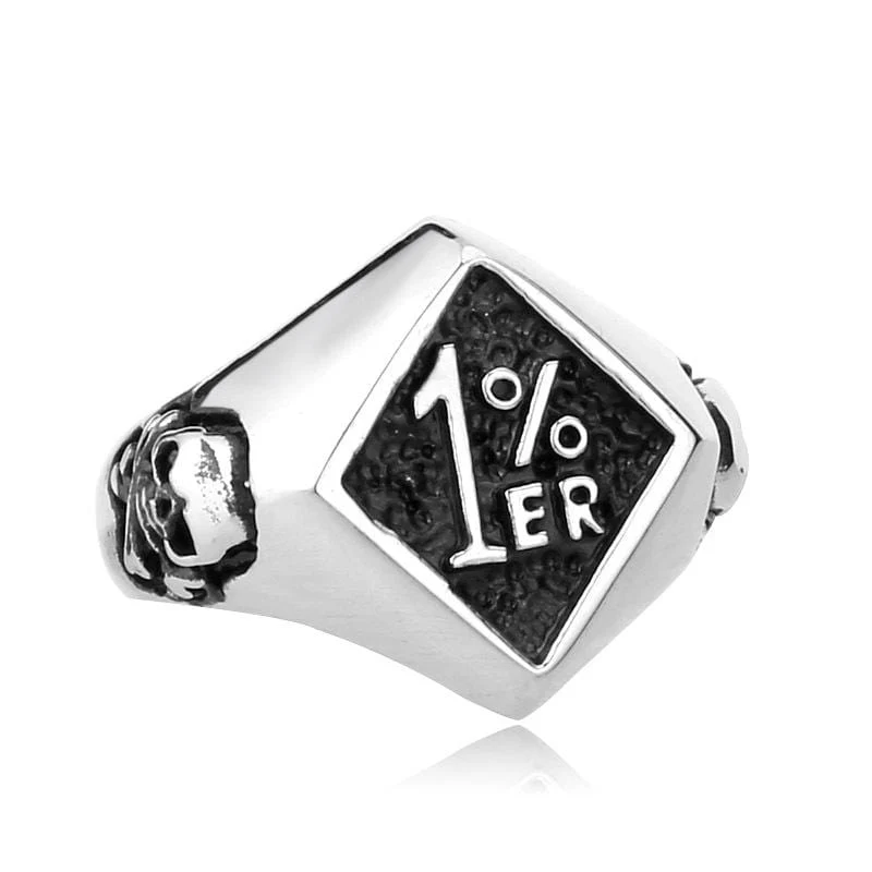 Herren Punk 1% Club Schädelringe