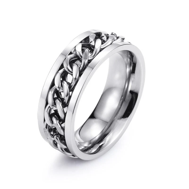Herren Punk Lucky Chains Ringe