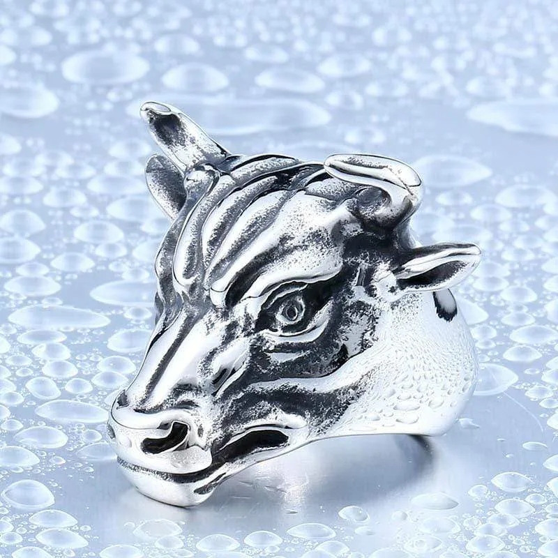 Herren Punk Bull Kopf der Wall Street Ringe
