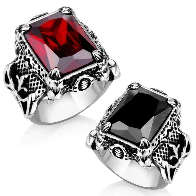 Herren Punk Strass Krieger Ringe