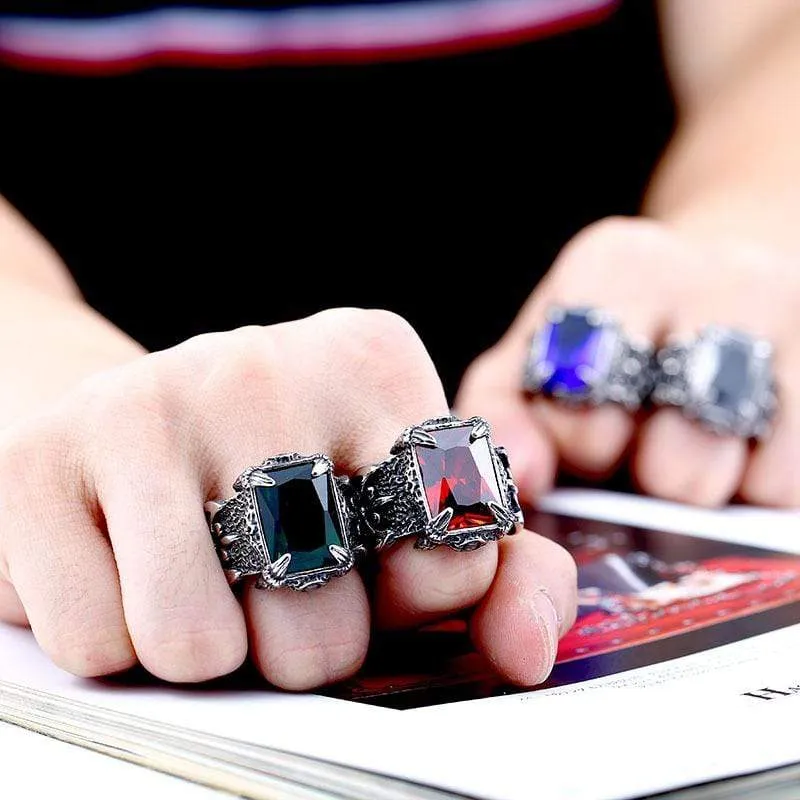 Herren Punk Strass Krieger Ringe