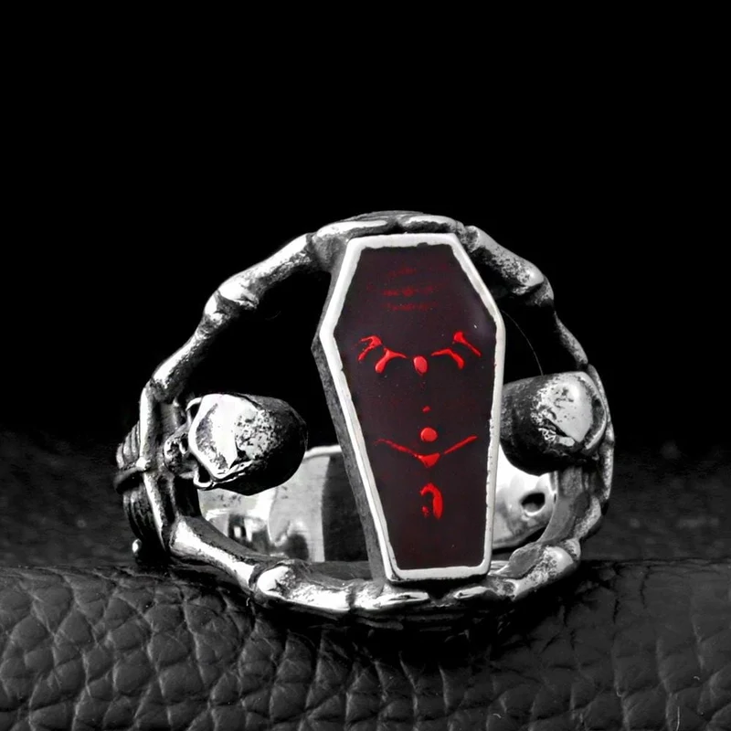 Punk Red Sarg Ringe der Männer