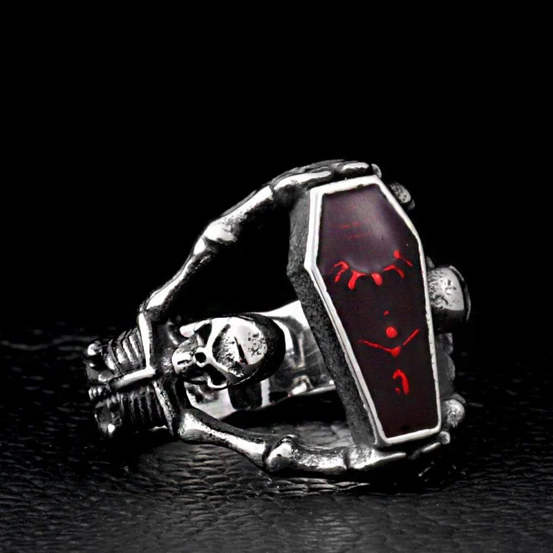 Punk Red Sarg Ringe der Männer
