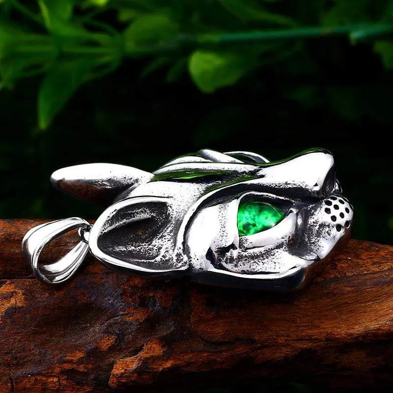 Herren Punk Green / Blue Eye Fox Halsketten