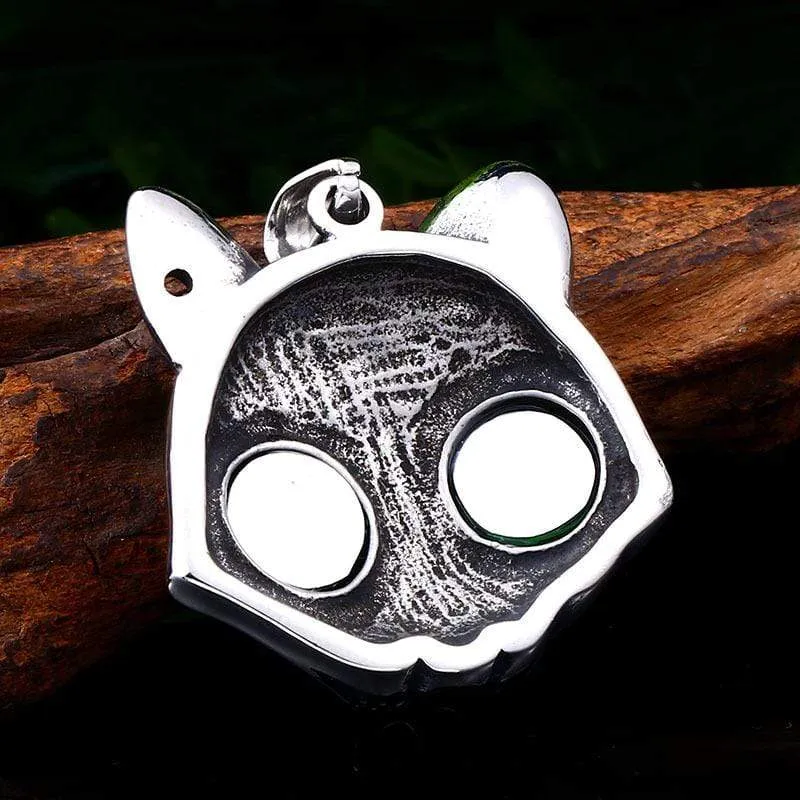 Herren Punk Green / Blue Eye Fox Halsketten