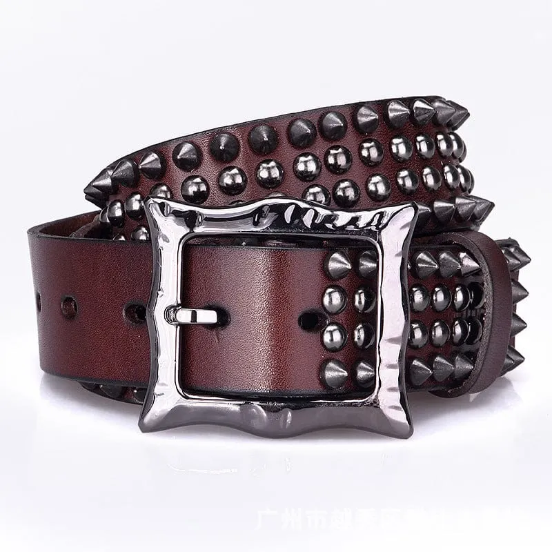 Herren Gothic Ripped Crack Gürtel mit Nieten