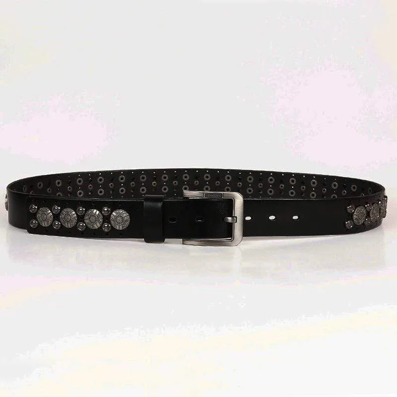 Herren Gothic Gürtel mit Circile Nieten