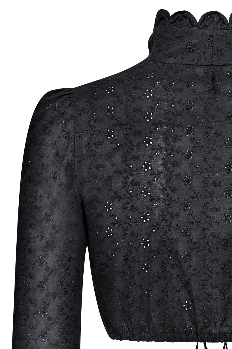 All-over bestickte Dirndlbluse