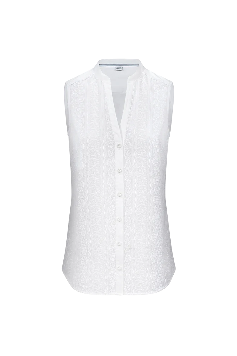 Sommerbluse mit Stickerei und Spitze