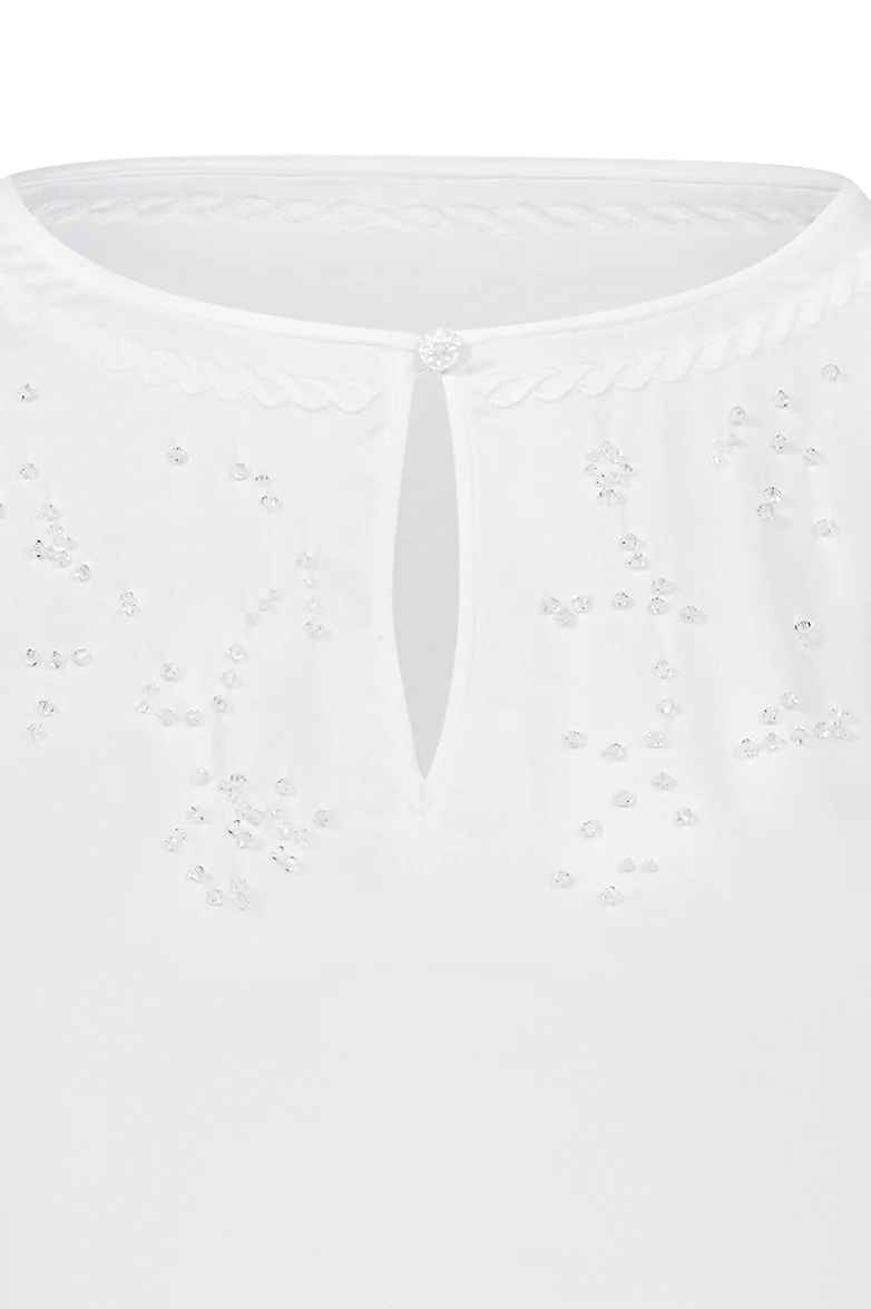 Bluse mit handgesetztem Strass