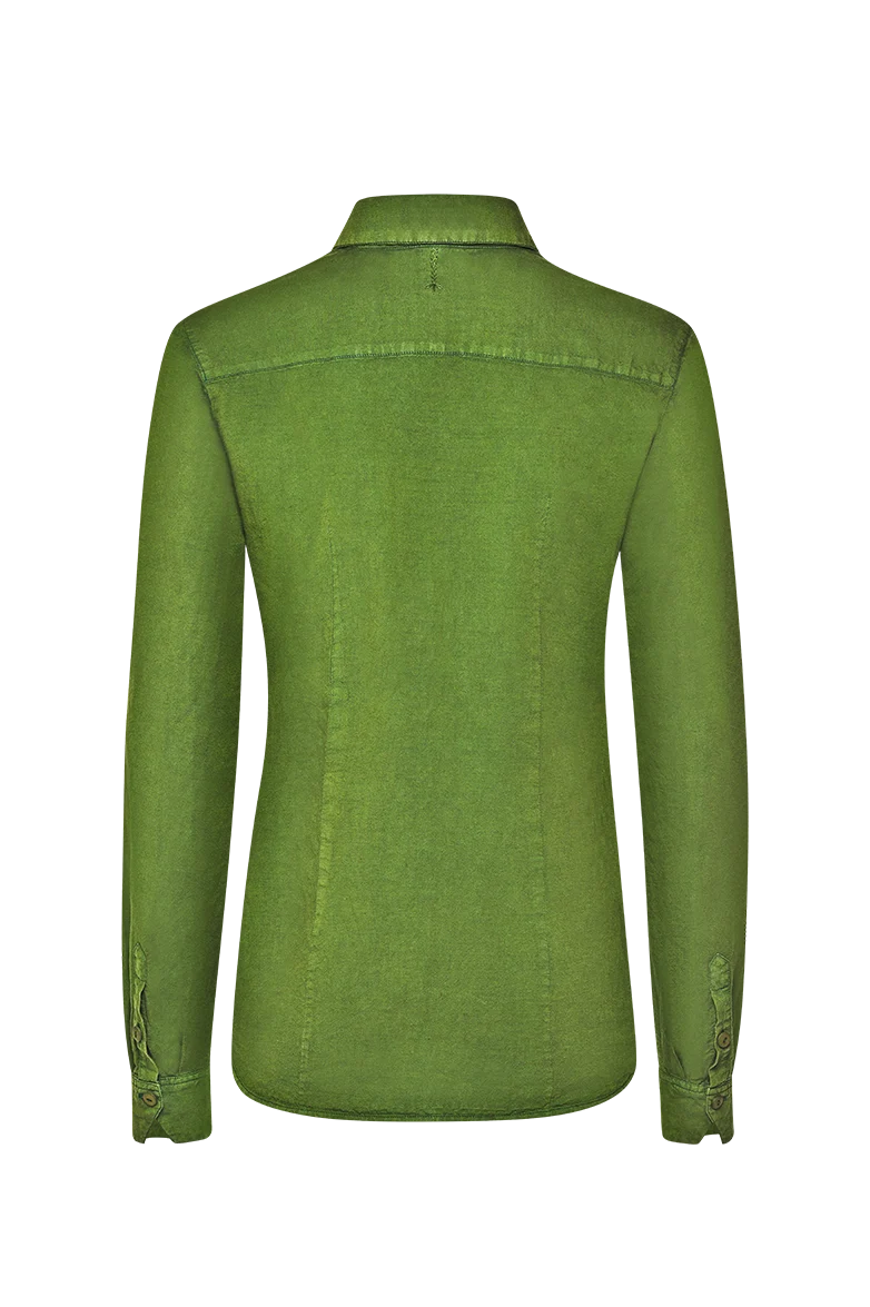 Bluse mit kontrastreicher Gamsstickerei