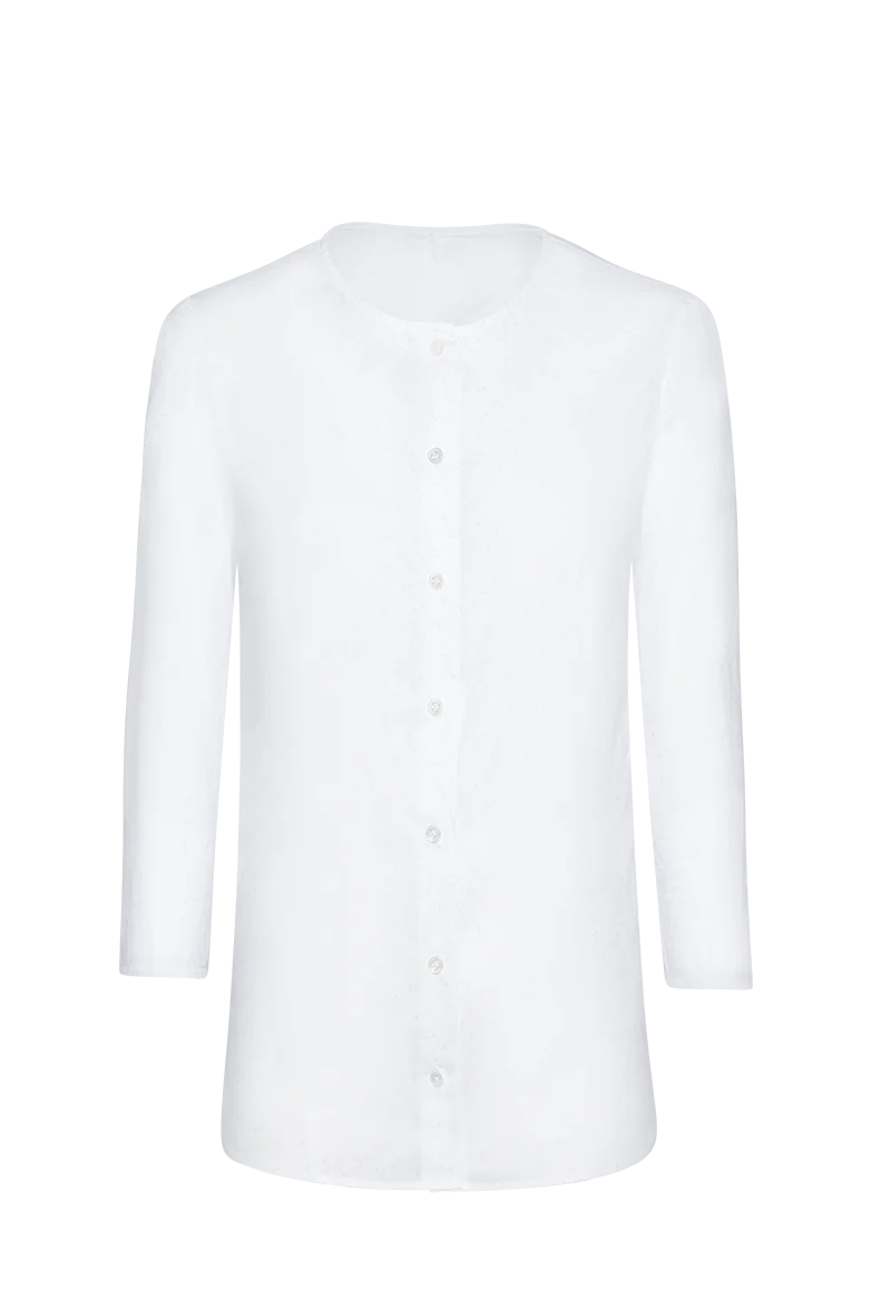 Klassische Bluse mit gestickter Margerite