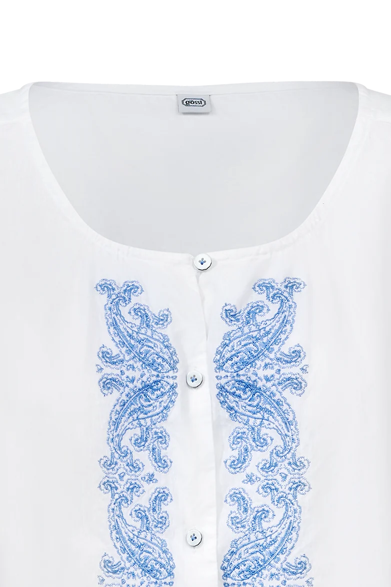Bluse mit Paisley-Stickerei