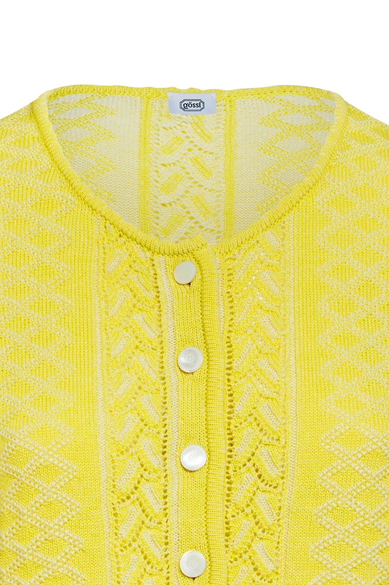 Plattierte Strickjacke mit Brokatmuster