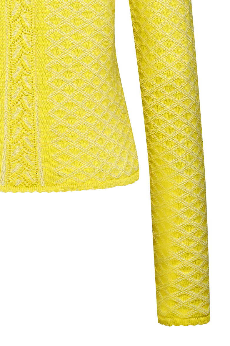 Plattierte Strickjacke mit Brokatmuster