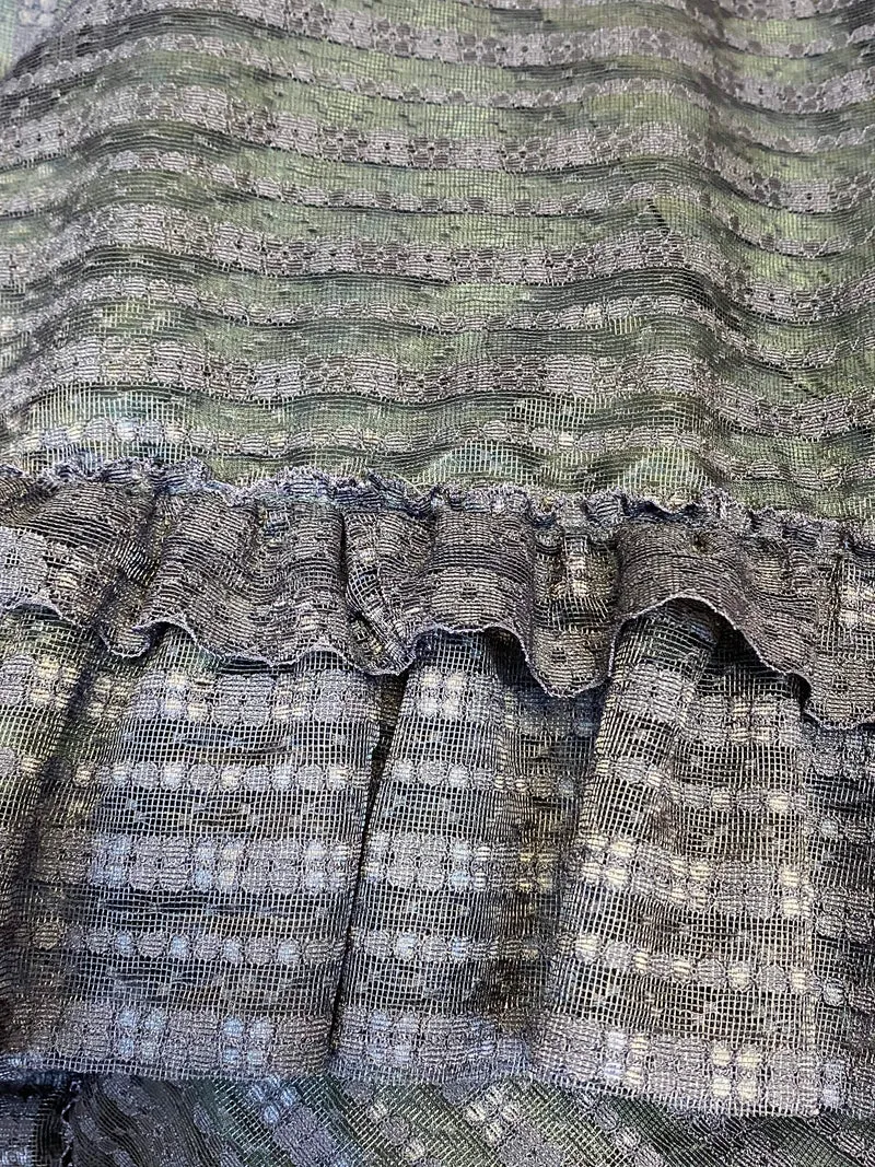 Vintage Spitzen-Maxikleid Schwarz – Gr. 40