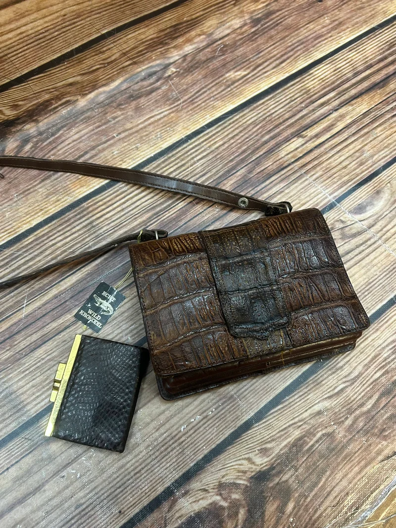 Vintage Handtasche Wildkrokodil Leder 60er Jahre Luxus Unikat