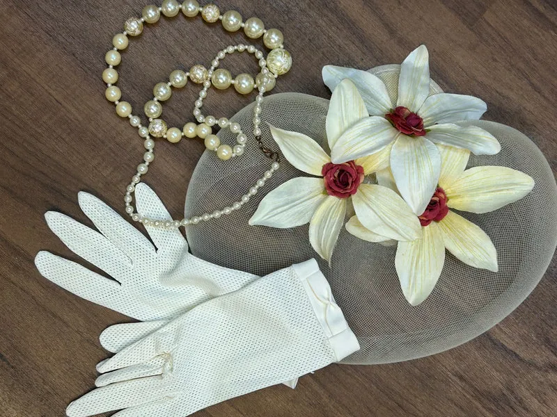 20er Jahre Flapper-Set Gr. M in Rostrot mit Fascinator