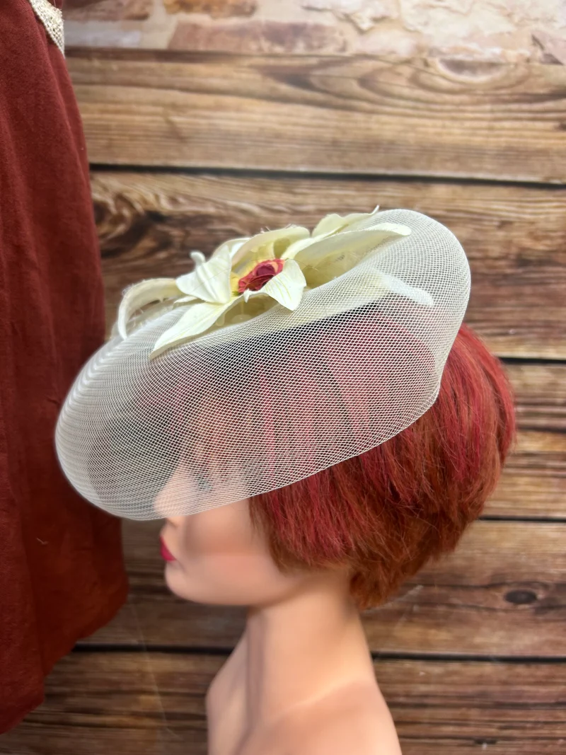 20er Jahre Flapper-Set Gr. M in Rostrot mit Fascinator