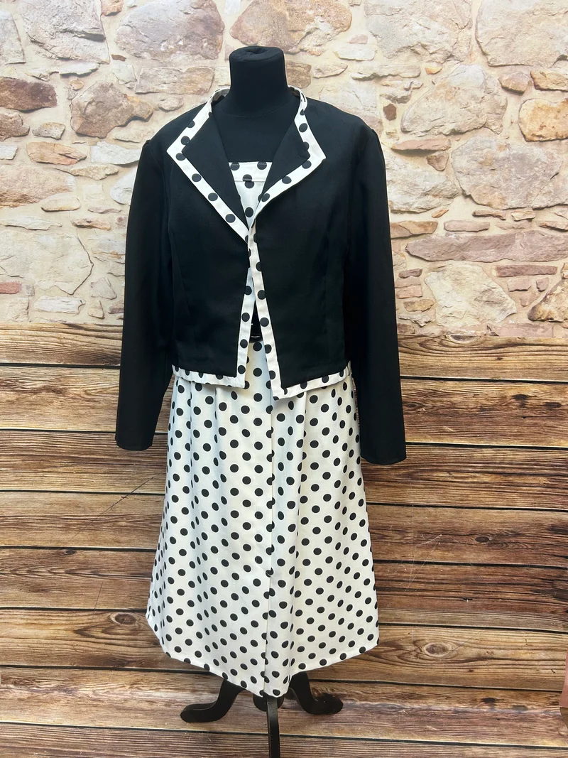 Polka-Dot Kleid + Bolerojacke Gr. 40
