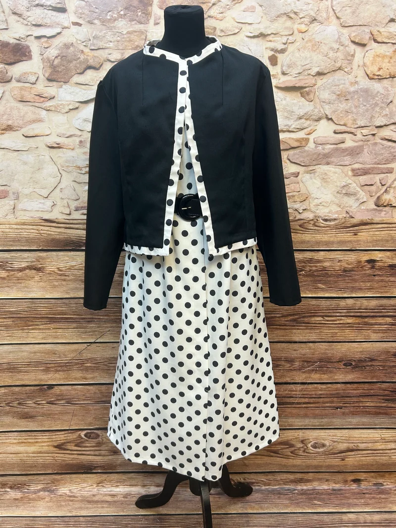 Polka-Dot Kleid + Bolerojacke Gr. 40