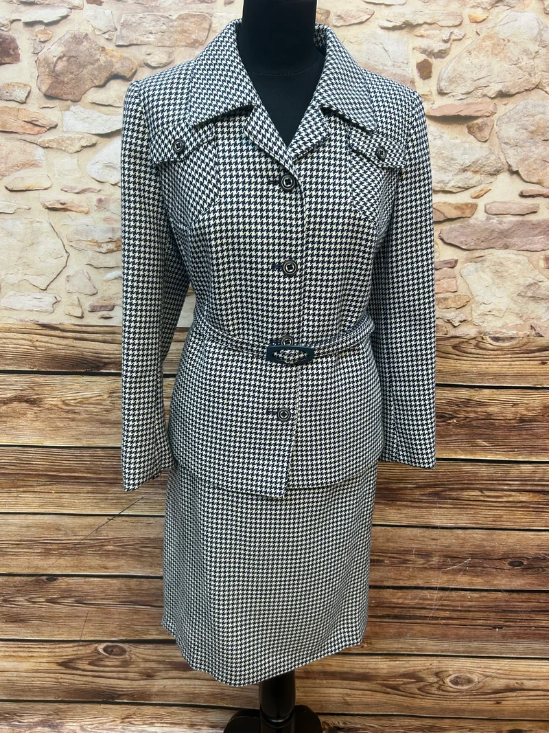 Vintage Damenkostüm Hahnentritt Gr. 40