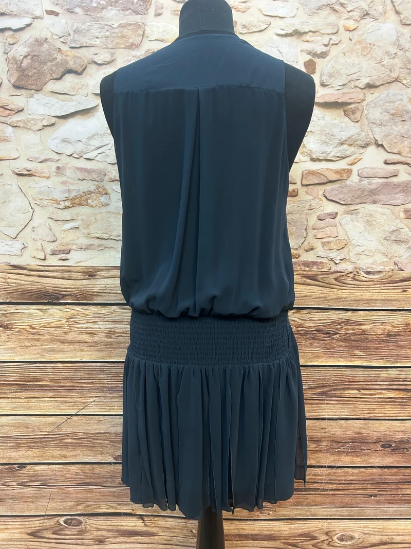 Vintage Kleid Blau Gr. 36 mit tiefer Taille