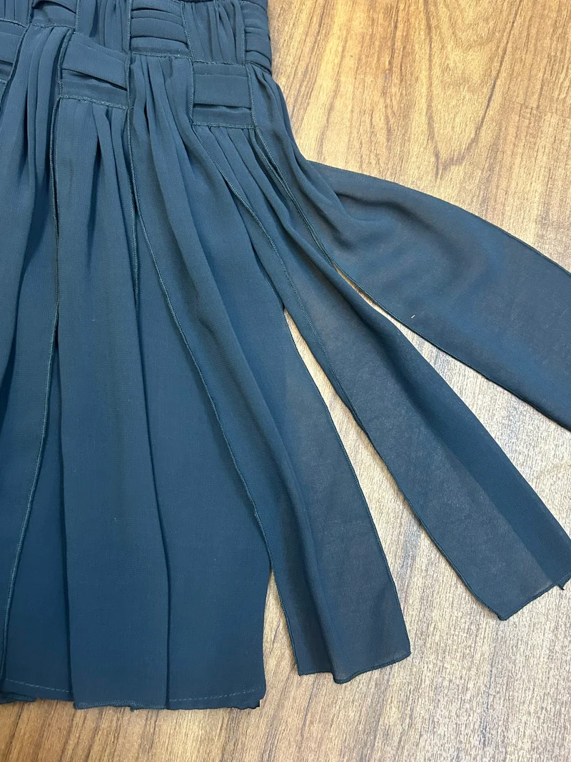 Vintage Kleid Blau Gr. 36 mit tiefer Taille