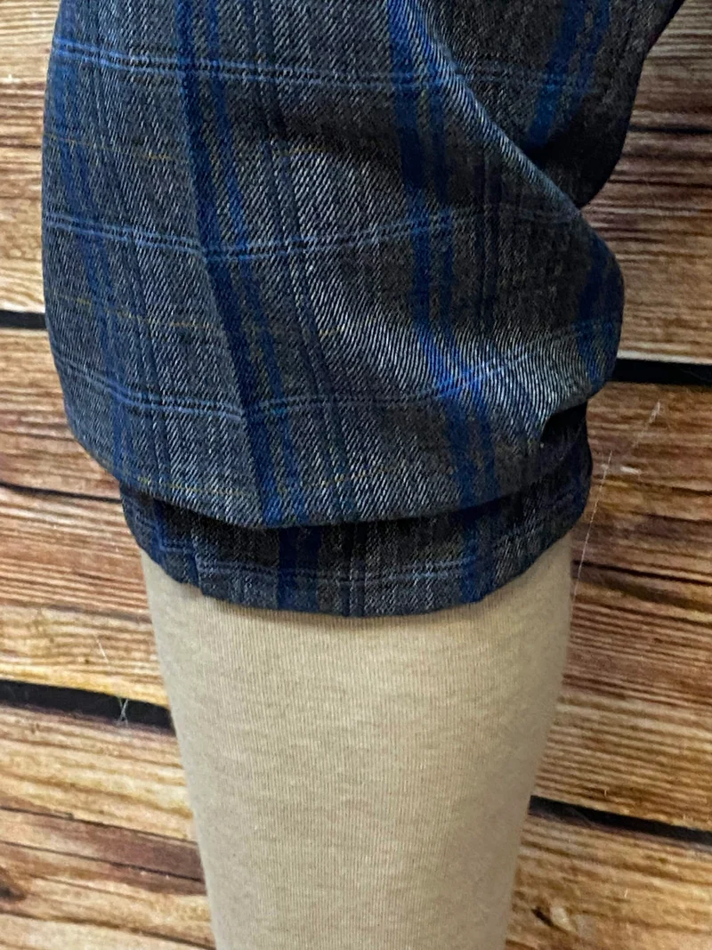 Blaugraue Karo-Knickerbocker Hose Herren Gr. 46 aus Wollmix