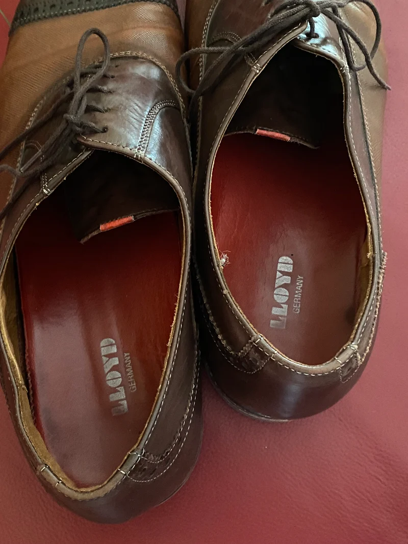 Vintage-Schuhe Oxford zweifarbig Braun – Gr. 44,5