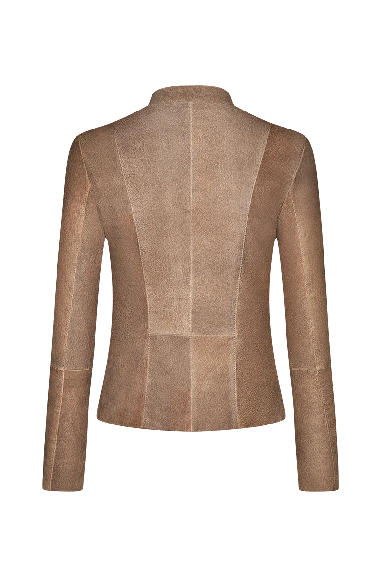 Gesmokte Lederjacke