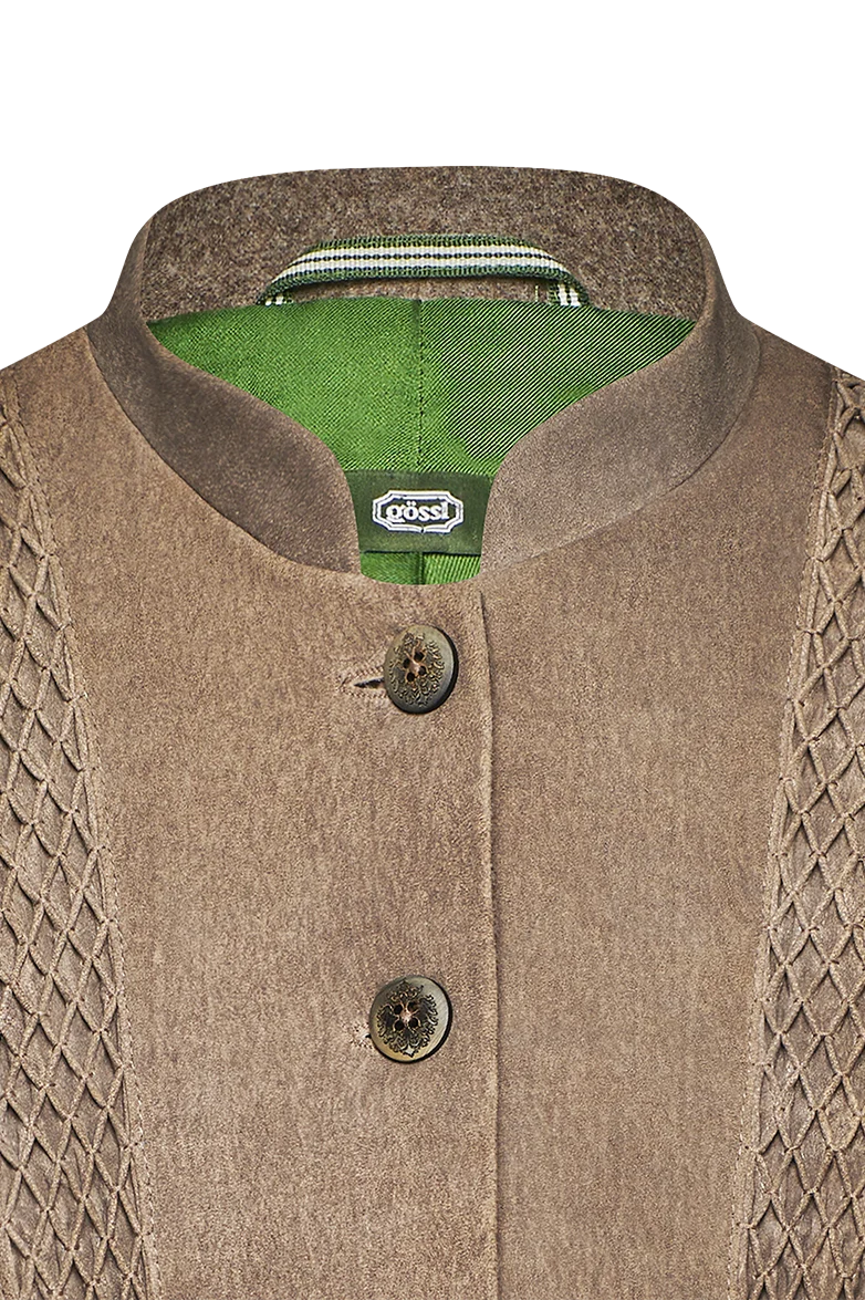Gesmokte Lederjacke