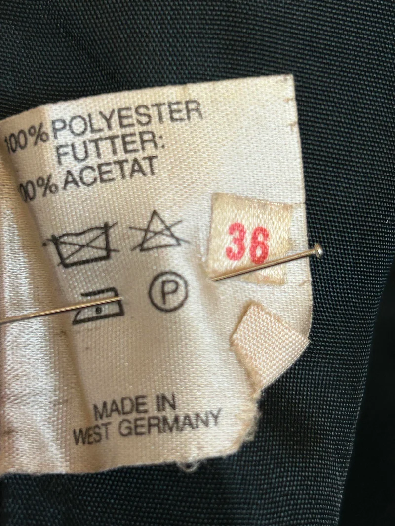 Schwarzes Vintage-Tüllkleid aus Westdeutschland – Größe 36
