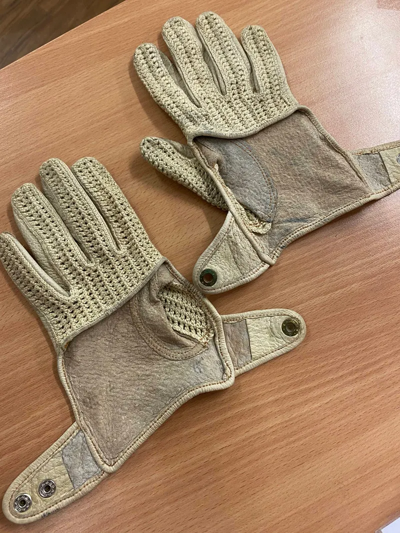 Vintage Damen Leder-Fahrhandschuhe Größe M