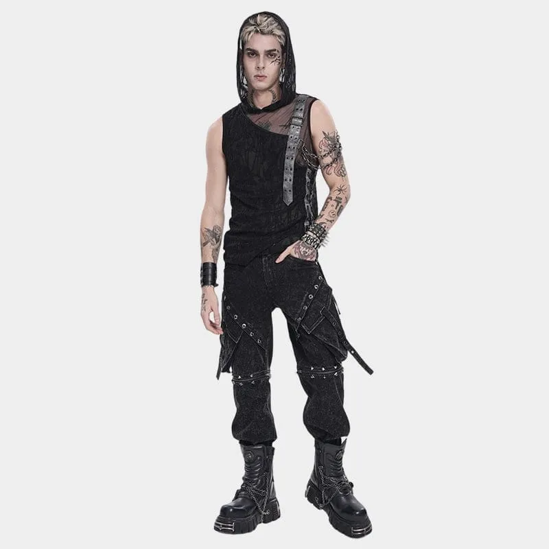 Punk-Tanktop für Herren mit asymmetrischem Kettenmuster