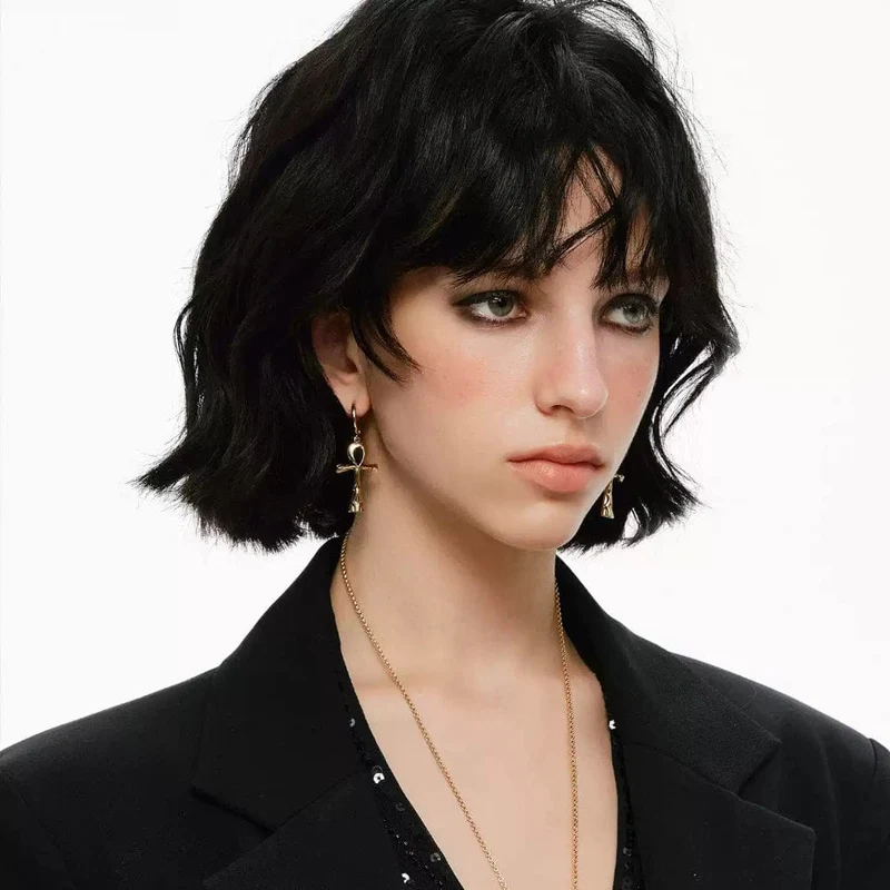 Grunge-Kreuz-Ohrringe für Damen