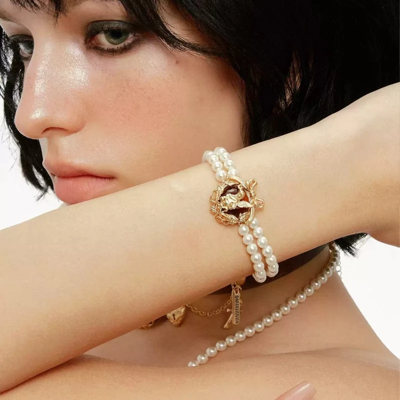Grunge-Engel-Perlenarmband für Damen