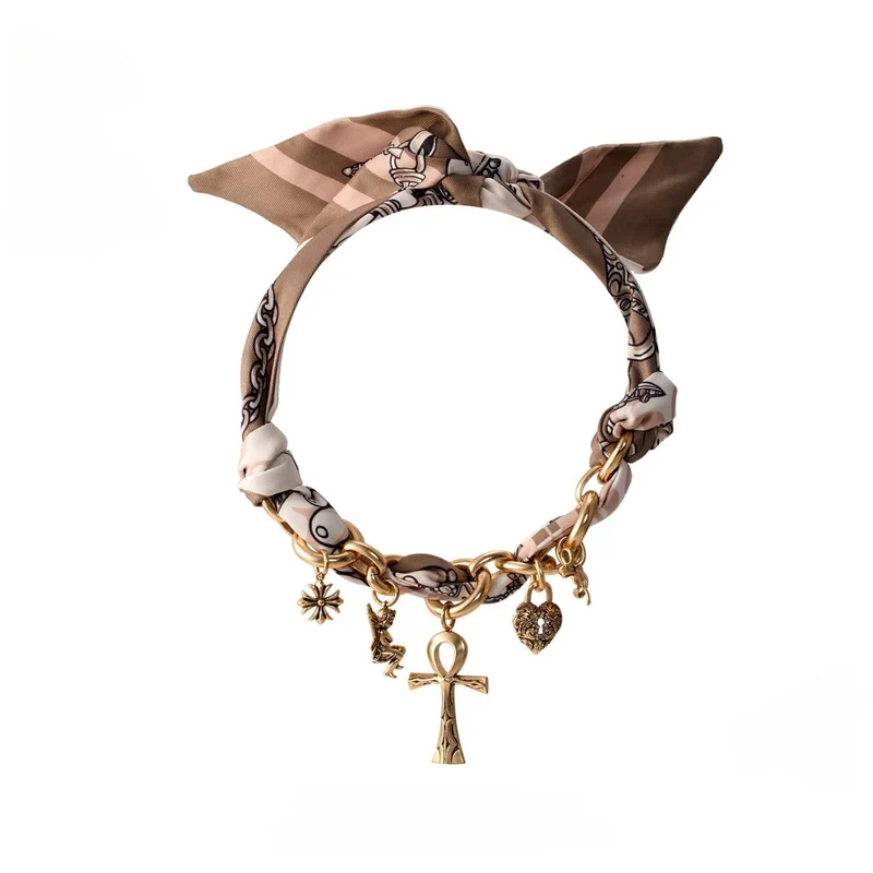 Grunge-Retro-Kreuzchoker für Damen