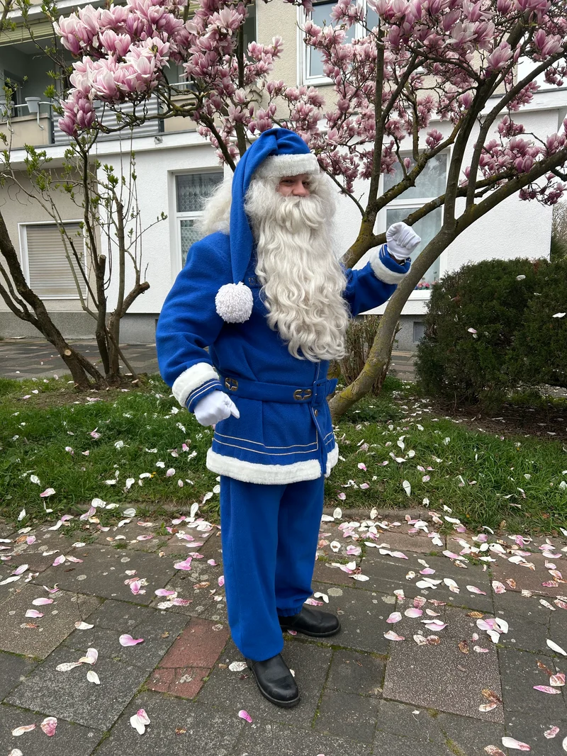 Werbekostüm – Blauer Weihnachtsmann (Citibank)