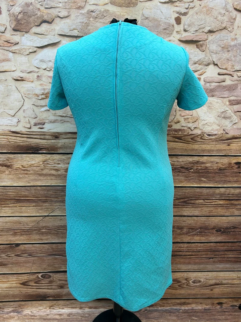 Vintage Etui-Kleid in Türkis – Gr. 46